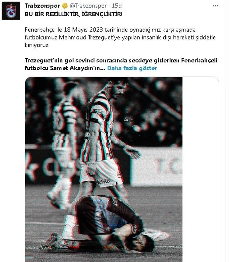 Samet Akaydinden Trezeguetye tükürdüğü iddialarına cevap Trabzonspordan sert tepki, Fenerbahçeden açıklama...
