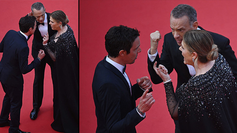Tom Hanks’i daha önce hiç böyle görmediniz… Cannes’da gergin anlar: Kırmızı halıda öfkeden gözü döndü