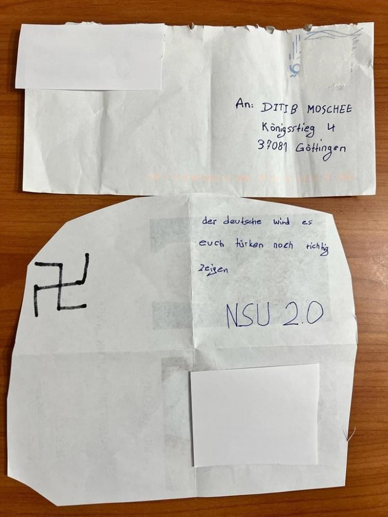 Göttingen Camii’ne tehdit mektubu