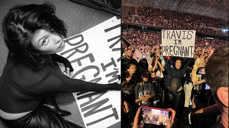 Her şey şov uğruna… Hamilelik haberini konserde pankart kaldırarak vermişti: Kocası karnını hiç görmemiş mi