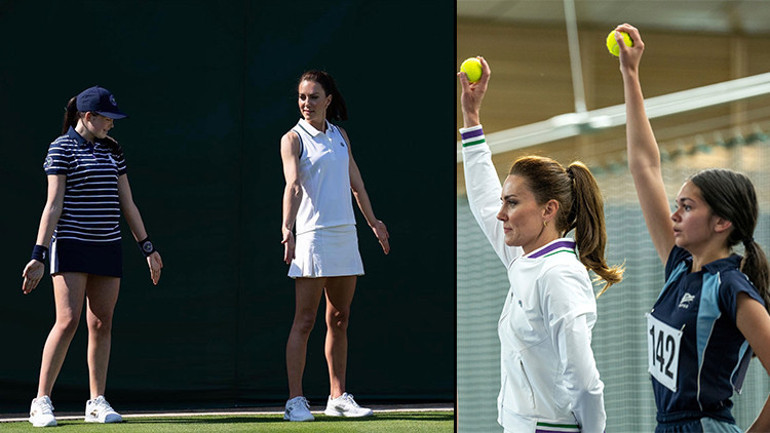 Kate Middleton Roger Federer’le tenis maçı yaptı, adeta yer yerinden oynadı: Bu kadının yapamayacağı şey yok mu