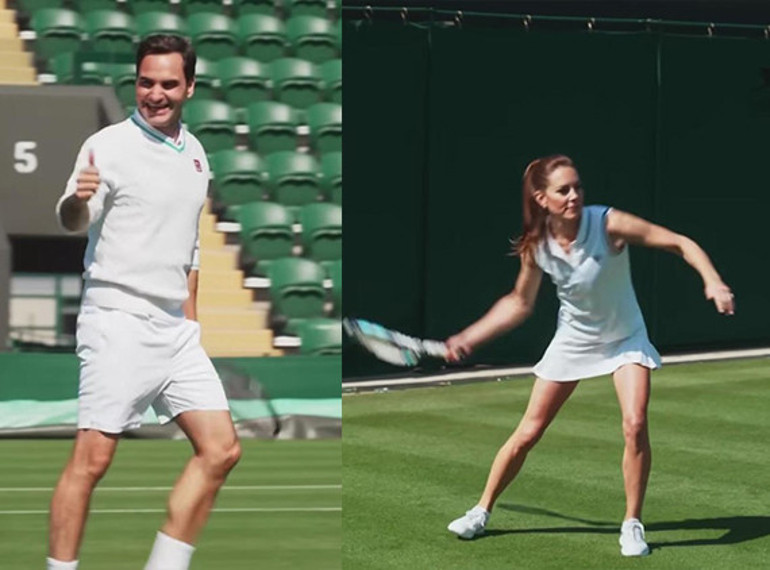 Kate Middleton Roger Federer’le tenis maçı yaptı, adeta yer yerinden oynadı: Bu kadının yapamayacağı şey yok mu