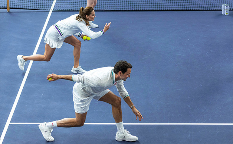 Kate Middleton Roger Federer’le tenis maçı yaptı, adeta yer yerinden oynadı: Bu kadının yapamayacağı şey yok mu