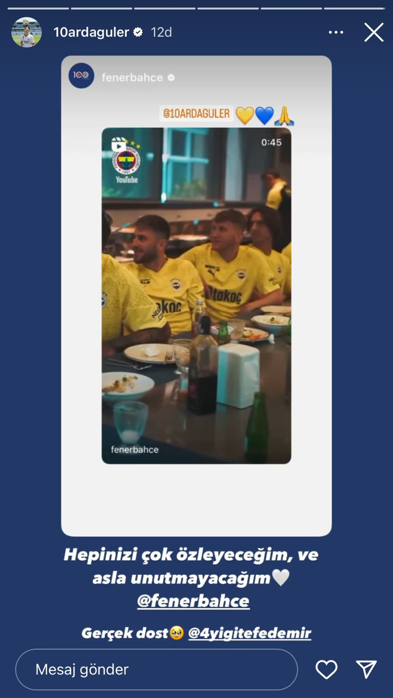Fenerbahçeli futbolcular, Arda Gülerin imza törenini canlı izledi Yiğit Efe Demirin gözyaşları...