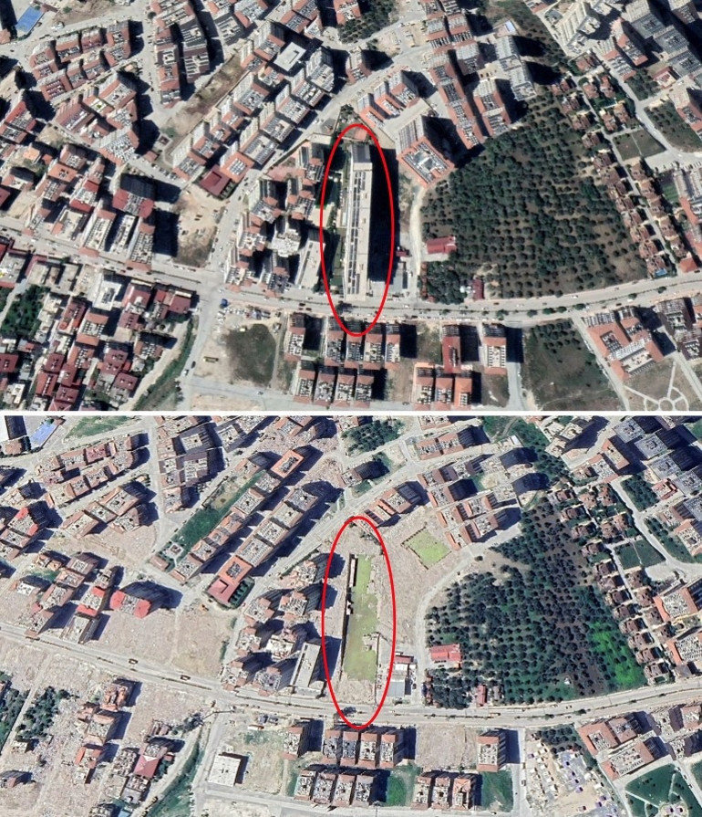 Kahramanmaraş, Hatay, ve Adıyamanda depremin yıktığı simge yerler uydudan görüntülendi