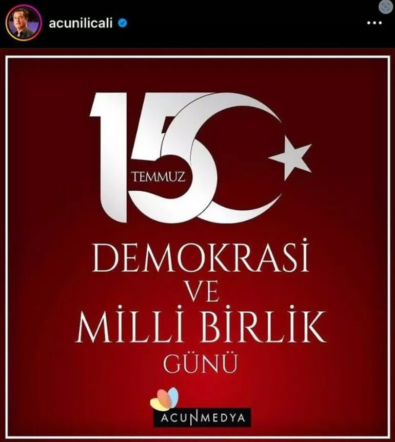 Ünlülerden 15 Temmuz mesajları: Kahramanlara minnet ve şükranla