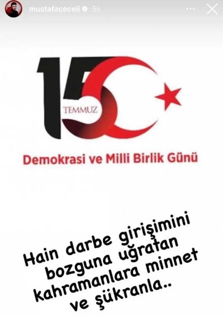 Ünlülerden 15 Temmuz mesajları: Kahramanlara minnet ve şükranla