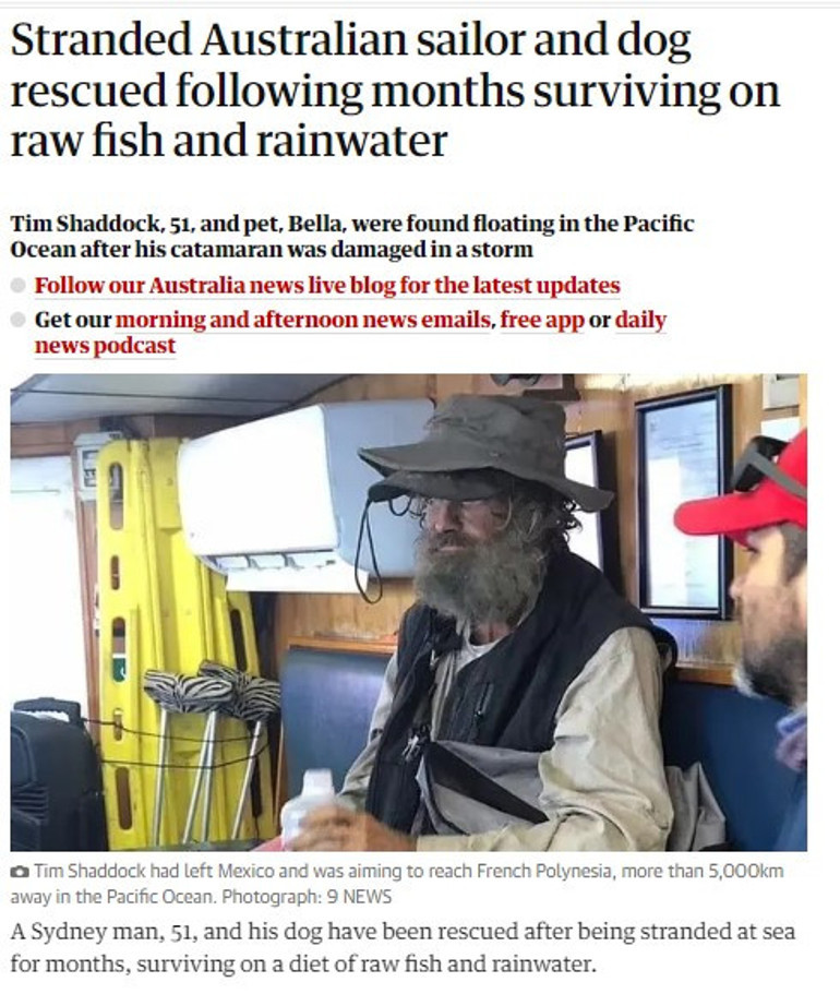 2 ay sonra kurtarıldı Çiğ balık ve yağmur suyu ile hayatta kaldı