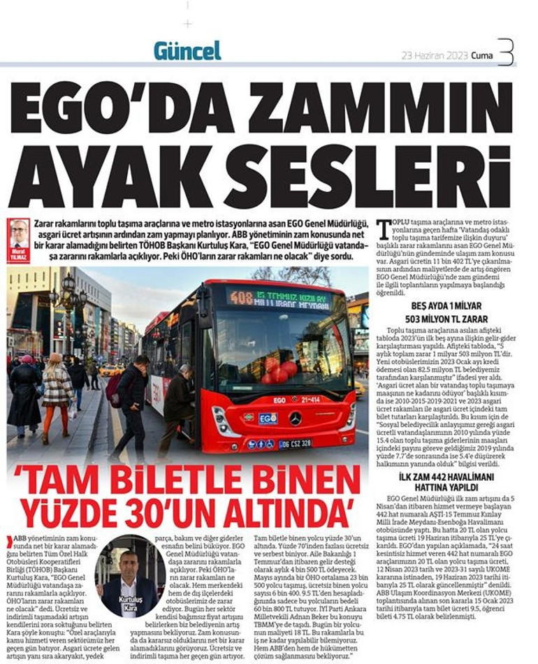 UKOME’den ulaşıma zam kararı
