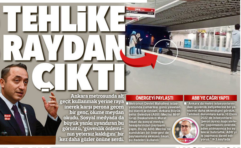 Kızılay istasyonuna peron ayırıcı kapı