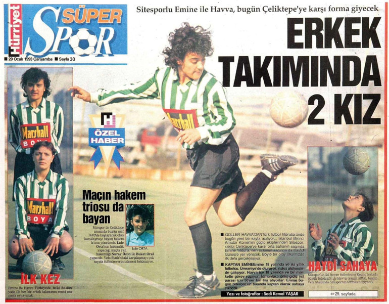 Erkek maçında 2 kadın futbolcu