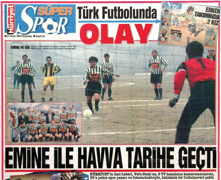 Erkek maçında 2 kadın futbolcu