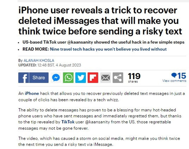 İphone kullanıcıları silinen mesajları böyle görebilir 3 milyon kişi izledi: Bu hile ilişki bitirir
