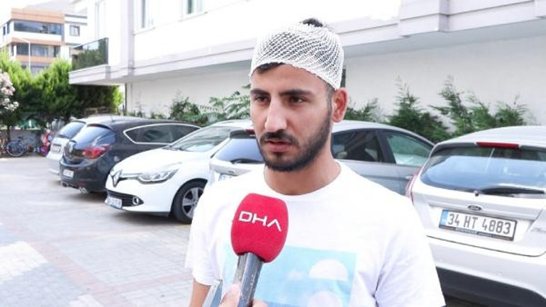 Bahçelievlerde akılalmaz olay kamerada Alev alınca balkondan atılan tüp sürücünün kafasına düştü