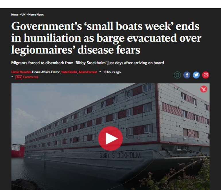 Bibby Stockholm fiyaskosu: İngiliz medyası maskaralık diye duyurdu