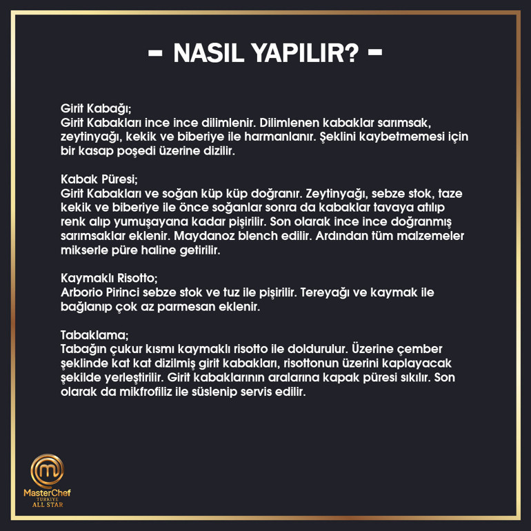 MasterChef Girit kabaklı kaymaklı risotto tarifi: Girit kabaklı kaymaklı risotto nasıl yapılır, malzemeleri nelerdir