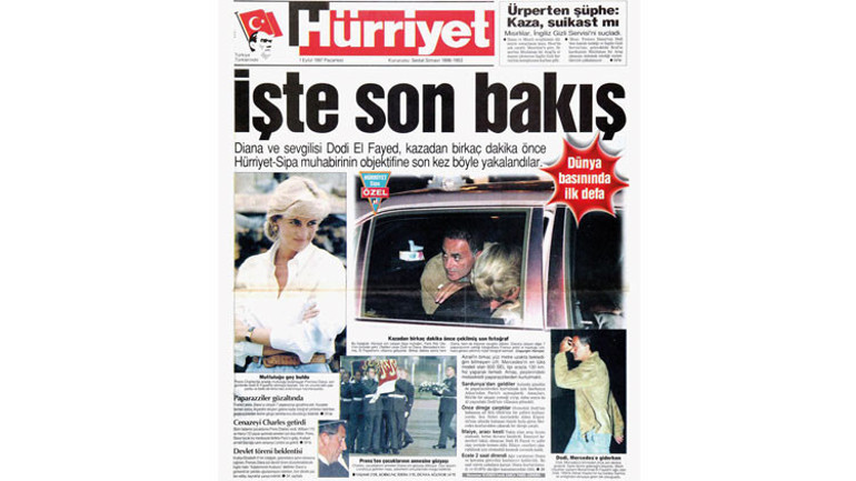 Lady Di’nin son fotoğrafı Hürriyet’teydi
