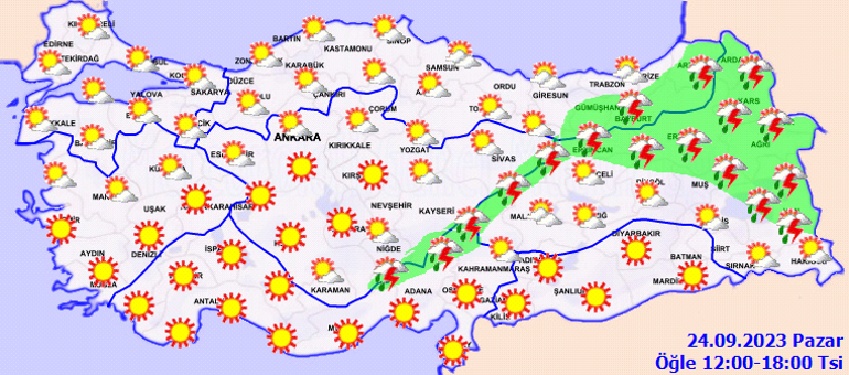 Hava durumu tahminlerini Meteoroloji yayınladı | Pazar günü (24 Eylül) hava nasıl olacak Sıcaklıklar artıyor İşte il il hava durumu raporu...