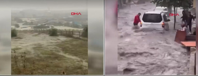 Marmarada kuvvetli yağış Tekirdağda caddeler göle döndü, Çanakkalede balıkçı teknesi battı... Meteorolojiden yeni uyarı geldi