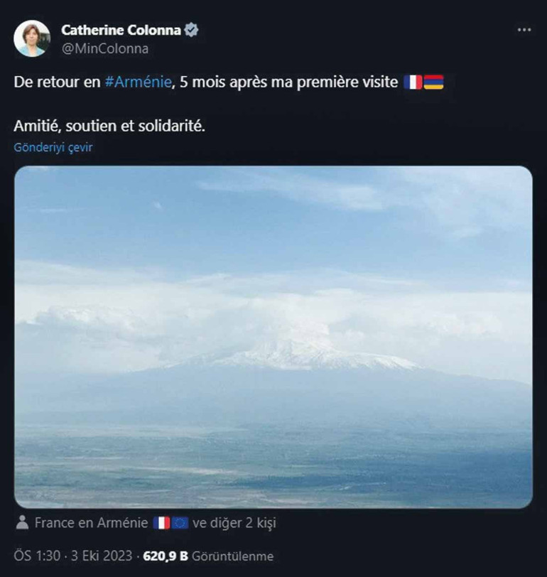 Fransız Bakan’dan ‘Ağrı Dağı’ skandalı