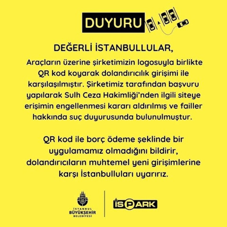 İstanbullular dikkat Dolandırıcıların son yöntemi pes dedirtti: İSPARK logolu, QR kodlu etiketle tuzak