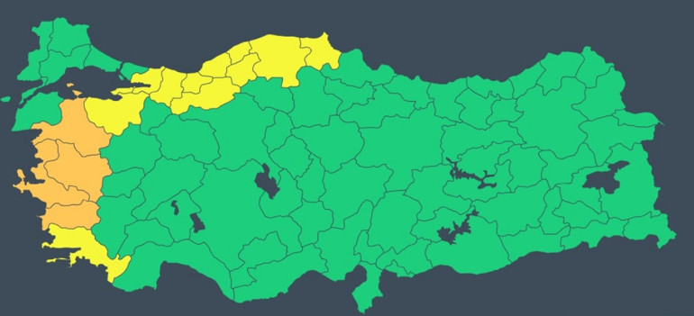 Kuvvetli yağış geliyor Meteorolojiden 16 ile sarı ve turuncu uyarı