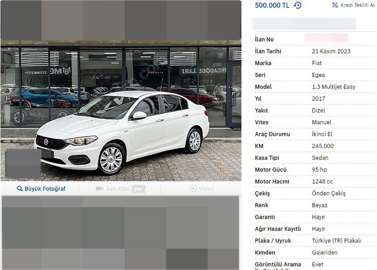 İkinci elde fiyatlar hızla düşüyor İşte 300-500 bin lira aralığında satılan otomobiller