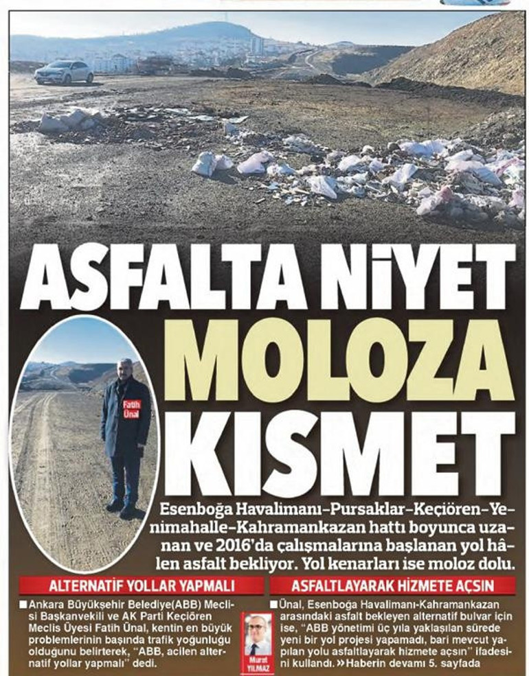 Alternatif bulvar açılsaydı Pursaklar’da patinaj olmazdı