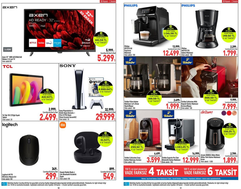 Carrefour market 2-6 Aralık Kataloğu: Playstation 5, Wireless Mouse, Tablet, 32 ekran hd televizyon