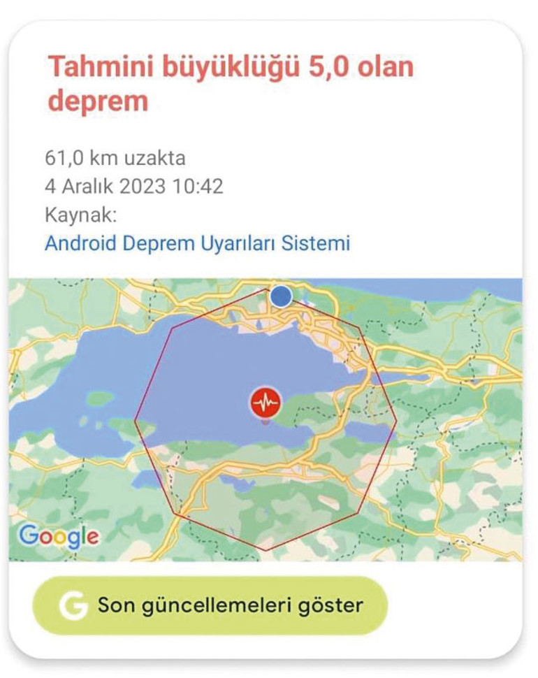 Deprem kendini hatırlattı