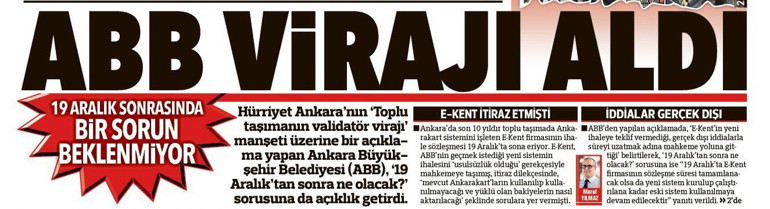 EGO’nun validatörü uzatma ihalesine hiçbir firma katılmadı