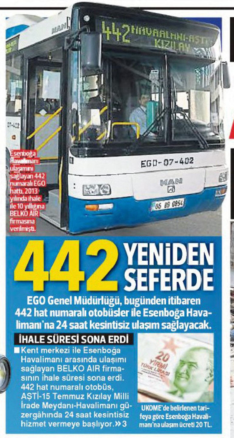 Esenboğa’ya bagajlı EGO ne zaman sefere çıkacak