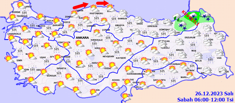 Hava durumu tahminleri il il yayınlandı | Bugün (26 Aralık) hava nasıl olacak İstanbula kar yağacak mı Meteorolojiden son dakika kuvvetli yağış uyarısı