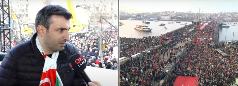 Gazze ve şehitler için büyük yürüyüş Binlerce kişi akın etti