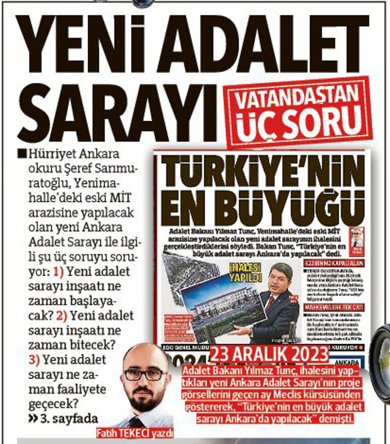 Yeni adalet sarayında hedef 40 ay