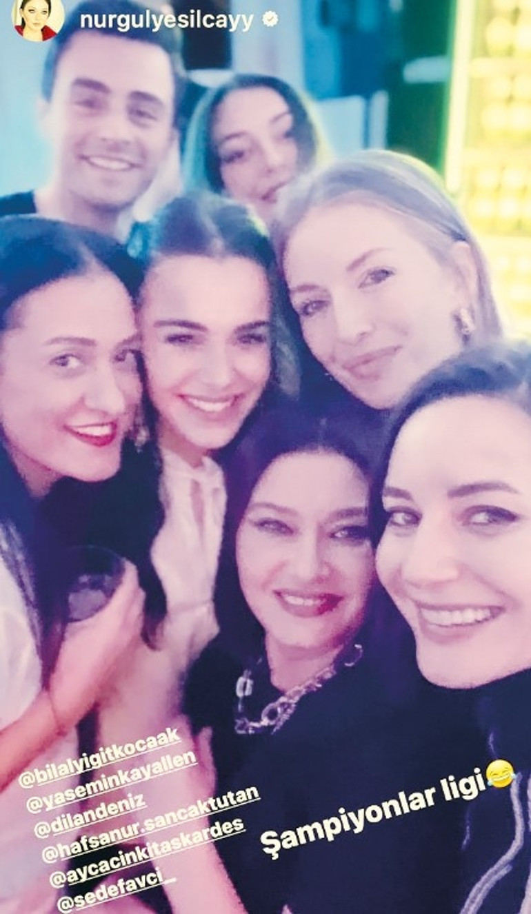 Nurgül Yeşilçay, Yasemin Allen, Dilan Çiçek Deniz...Ünlü oyuncular yeni yıl partisinde buluştu