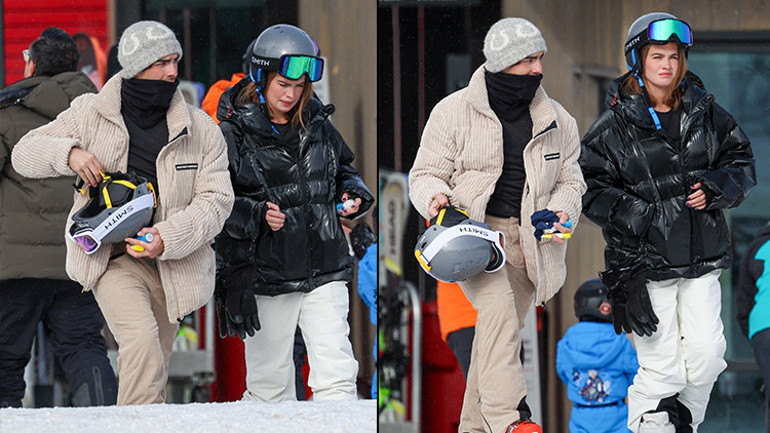 Karısından ayrılınca karalar bağlamıştı… Yeni aşkıyla kayak tatiline çıktı
