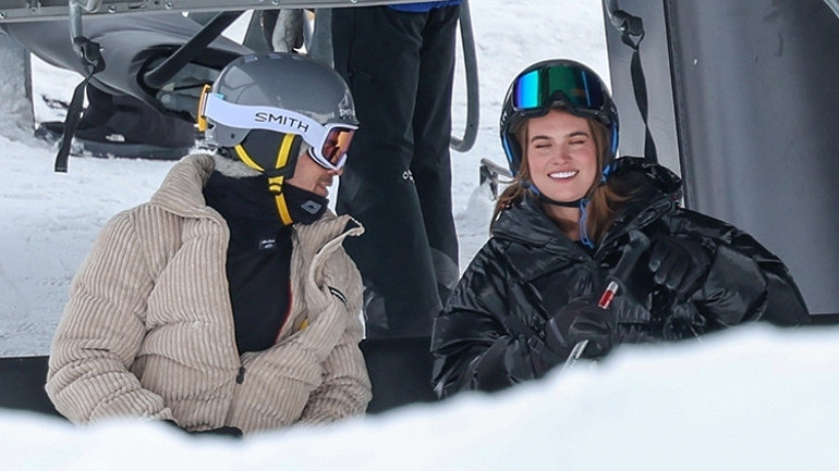 Karısından ayrılınca karalar bağlamıştı… Yeni aşkıyla kayak tatiline çıktı