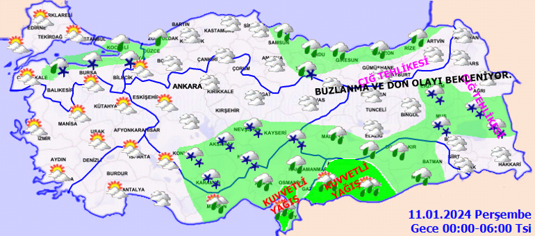 Son dakika kar ve yağmur uyarısı | Bugün (11 Ocak) hava nasıl olacak İstanbulda kar yağacak mı Meteoroloji il il hava durumu tahminlerini paylaştı