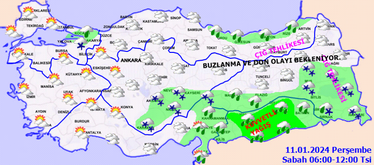 Son dakika kar ve yağmur uyarısı | Bugün (11 Ocak) hava nasıl olacak İstanbulda kar yağacak mı Meteoroloji il il hava durumu tahminlerini paylaştı