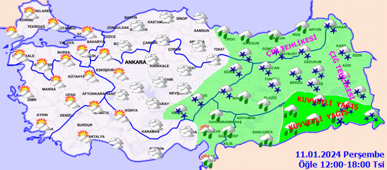 Son dakika kar ve yağmur uyarısı | Bugün (11 Ocak) hava nasıl olacak İstanbulda kar yağacak mı Meteoroloji il il hava durumu tahminlerini paylaştı