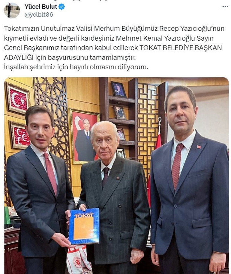 MHPden sürpriz belediye başkan adayı: Efsane Valinin oğlu Mehmet Kemal Yazıcıoğlu Tokat adayı oldu