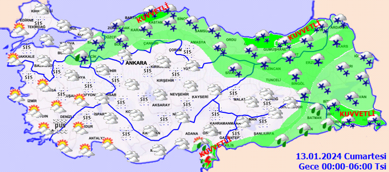 Son dakika hava durumu tahminleri il il yayınlandı... Bugün (13 Ocak) hava nasıl olacak Hafta sonu İstanbulda kar var mı Meteorolojiden sağanak ve kar uyarıları