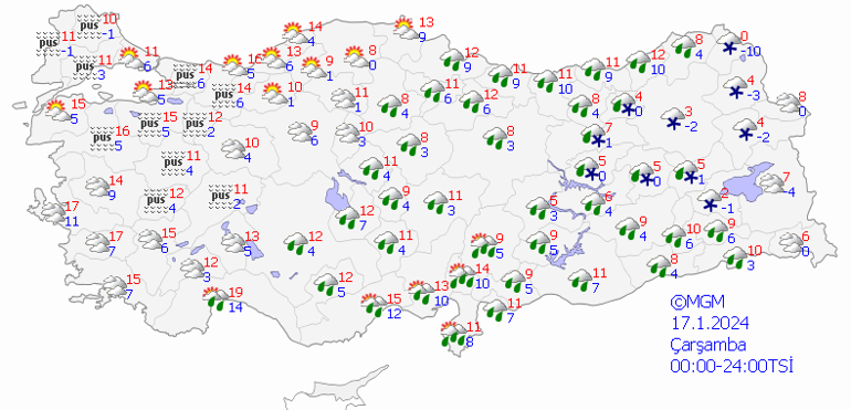 Bugün (17 Ocak Çarşamba) hava nasıl olacak, kar ve yağmur yağacak mı Son dakika hava durumu tahminleri il il yayınlandı Meteorolojiden sağanak ve kar uyarısı