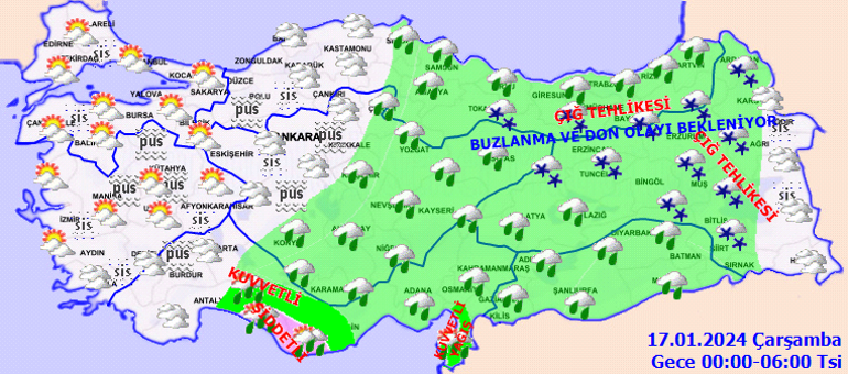 Bugün (17 Ocak Çarşamba) hava nasıl olacak, kar ve yağmur yağacak mı Son dakika hava durumu tahminleri il il yayınlandı Meteorolojiden sağanak ve kar uyarısı