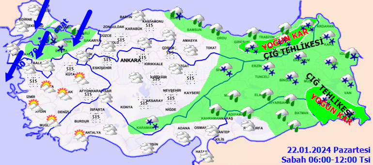 Meteorolojiden 23 il için sarı kodlu uyarı: Kuvvetli kar yağışı geliyor Bakan Özhasekiden çığ uyarısı