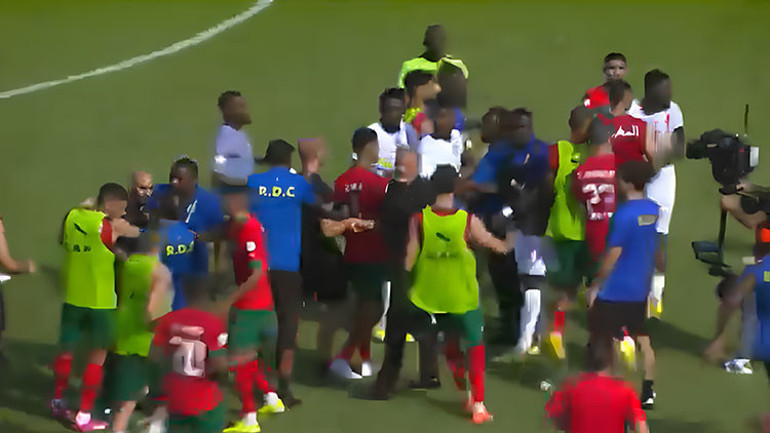 Afrika Uluslar Kupasında büyük kavga Hakim Ziyech, Cedric Bakambu ve Arthur Masuaku...