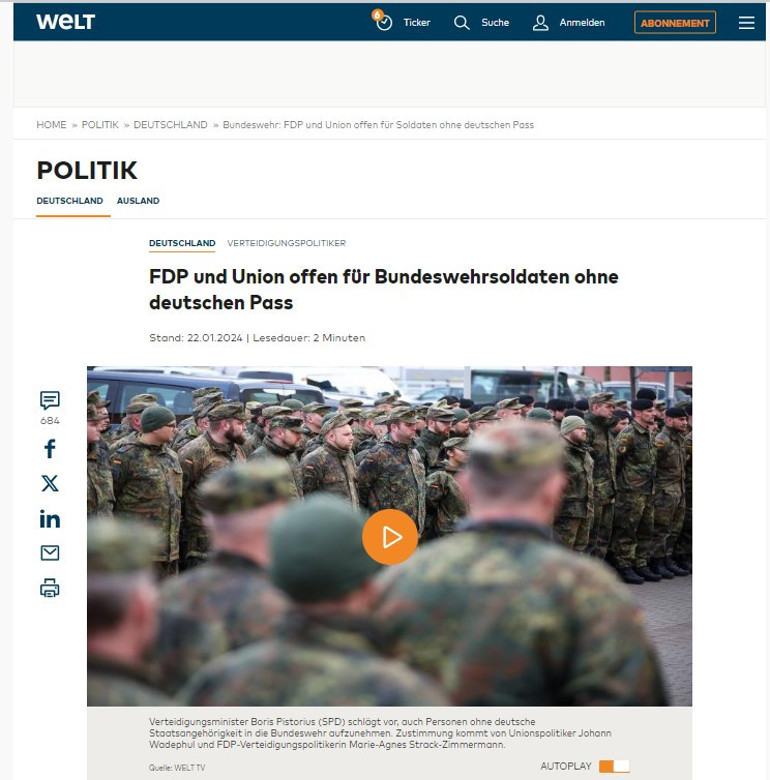 Türk vatandaşları da etkilenecek mi Almanyada tartışmalı plan: Yabancılar askere alınacak Savaşa hazır olmalıyız