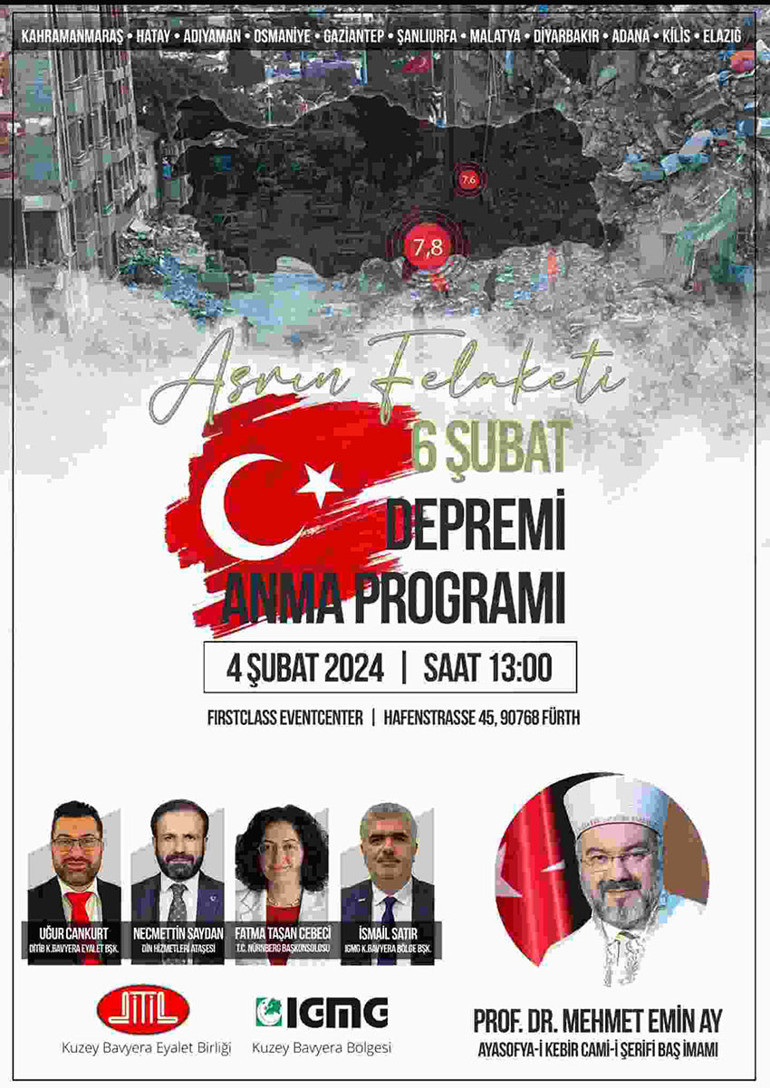 6 Şubat depremi için ortak anma