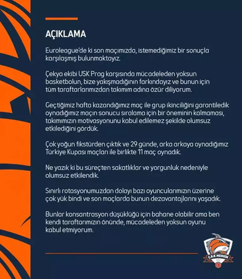 Çukurova Basketbol Başkanı Serdar Çevirgenden EuroLeague Women çağrısı